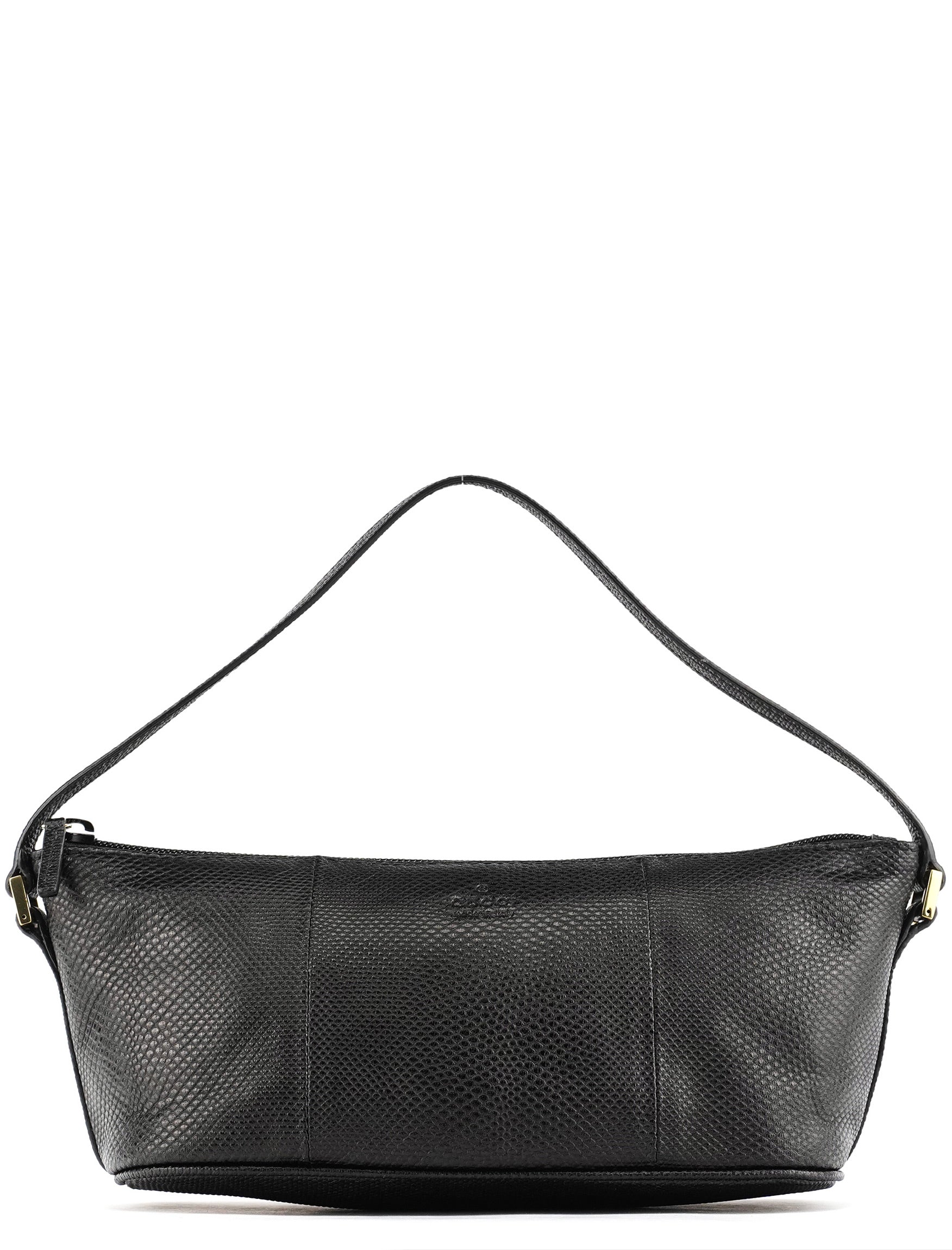 Gucci 250001 Black Lizard Embossed Boat Pochette