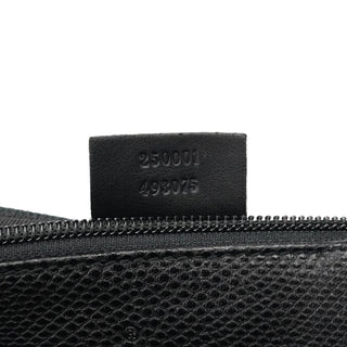 Gucci 250001 Black Lizard Embossed Boat Pochette