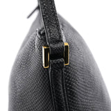 Gucci 250001 Black Lizard Embossed Boat Pochette