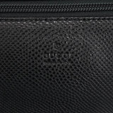 Gucci 250001 Black Lizard Embossed Boat Pochette