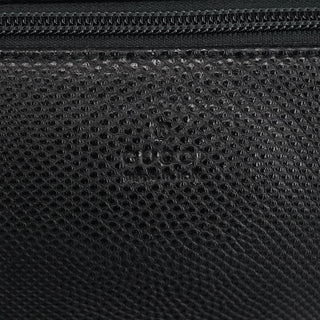 Gucci 250001 Black Lizard Embossed Boat Pochette
