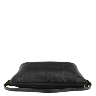 Gucci 250001 Black Lizard Embossed Boat Pochette