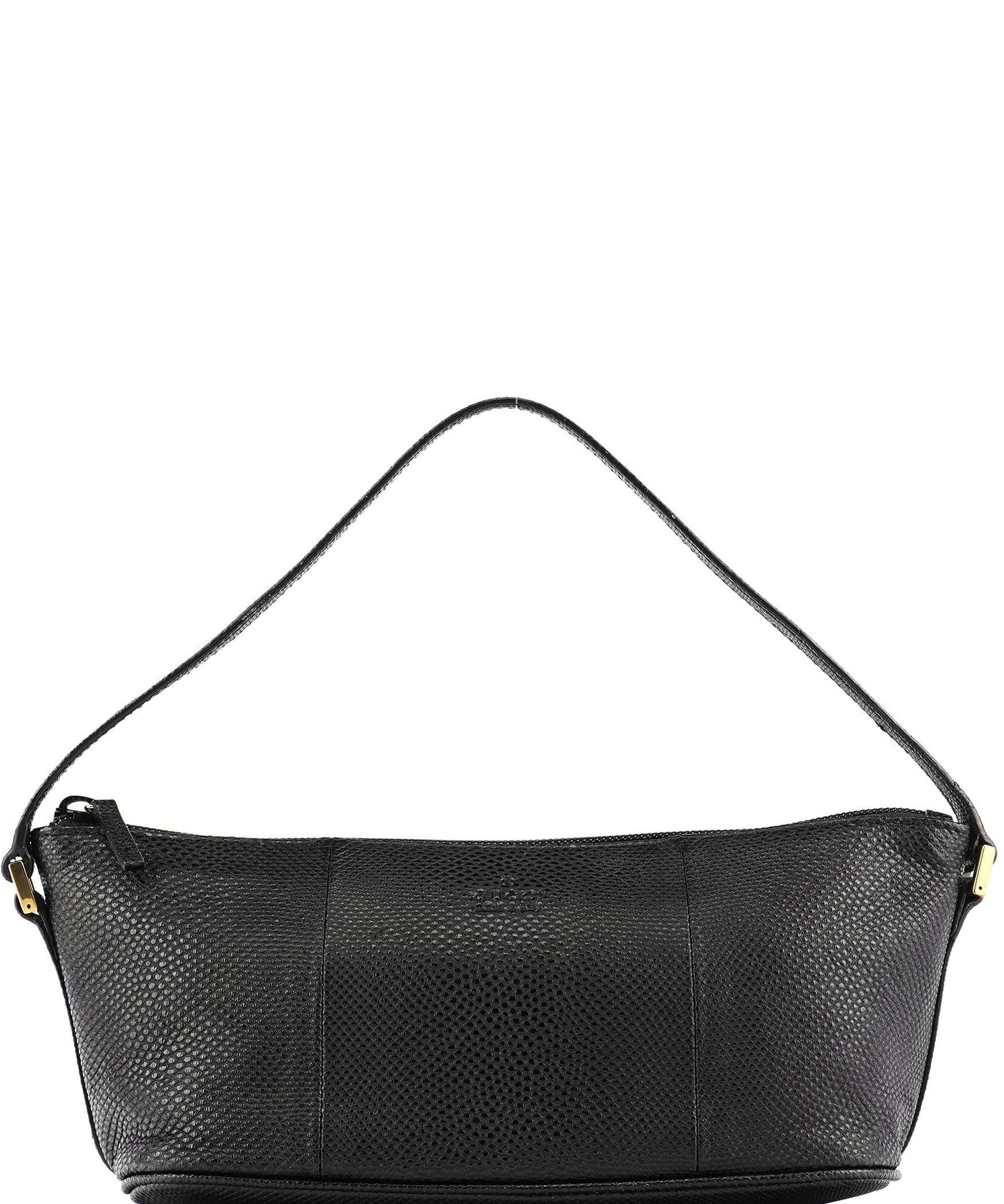 Gucci 250001 Black Lizard Embossed Boat Pochette