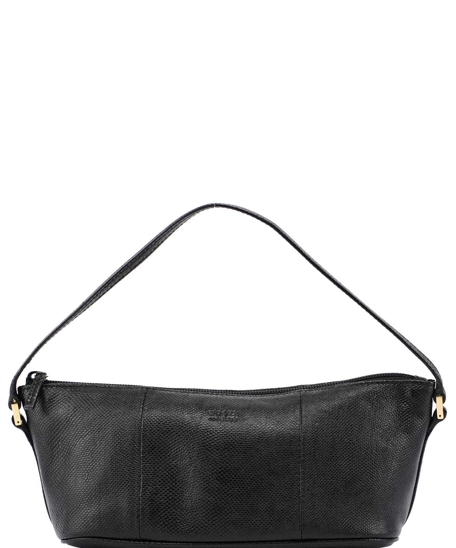 Gucci 250001 Black Lizard Embossed Boat Pochette