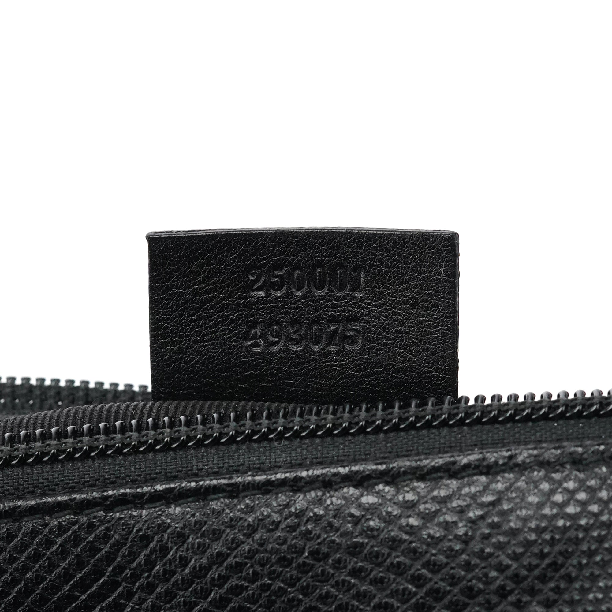 Gucci 250001 Boat Pochette aus schwarzem Leder mit Eidechsenprägung