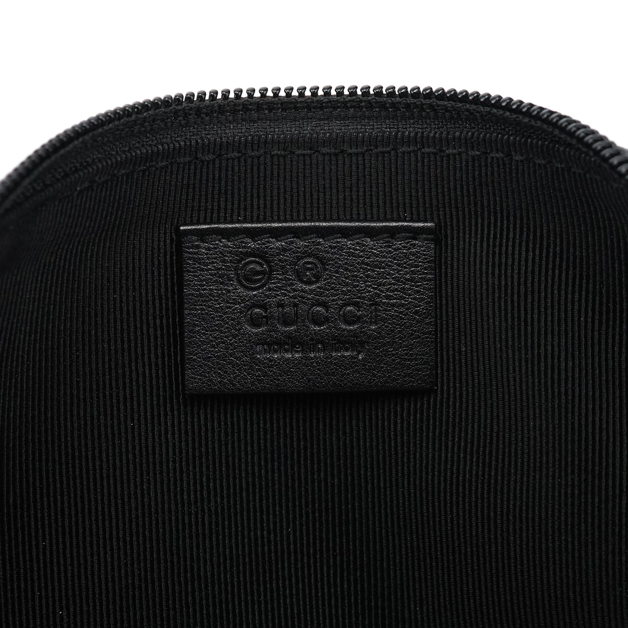 Gucci 250001 Boat Pochette aus schwarzem Leder mit Eidechsenprägung