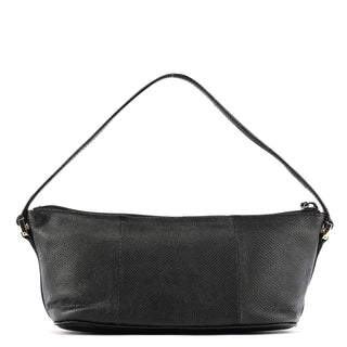 Gucci 250001 Black Lizard Embossed Leather Boat Pochette