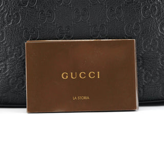 Gucci 253336 Black GG Embossed Leather Shoulder Bag