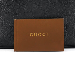 Gucci 253336 Black GG Embossed Leather Shoulder Bag