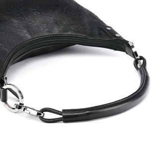Gucci 253336 Black GG Embossed Leather Shoulder Bag