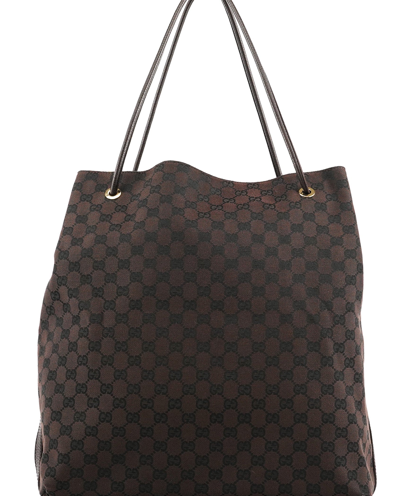Gucci 257271 GG tote i brunt GG canvas og læder