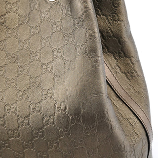 Gucci 257271 Metallic GG Embossed Leather Tote Bag