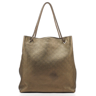 Gucci 257271 Metallic GG Embossed Leather Tote Bag