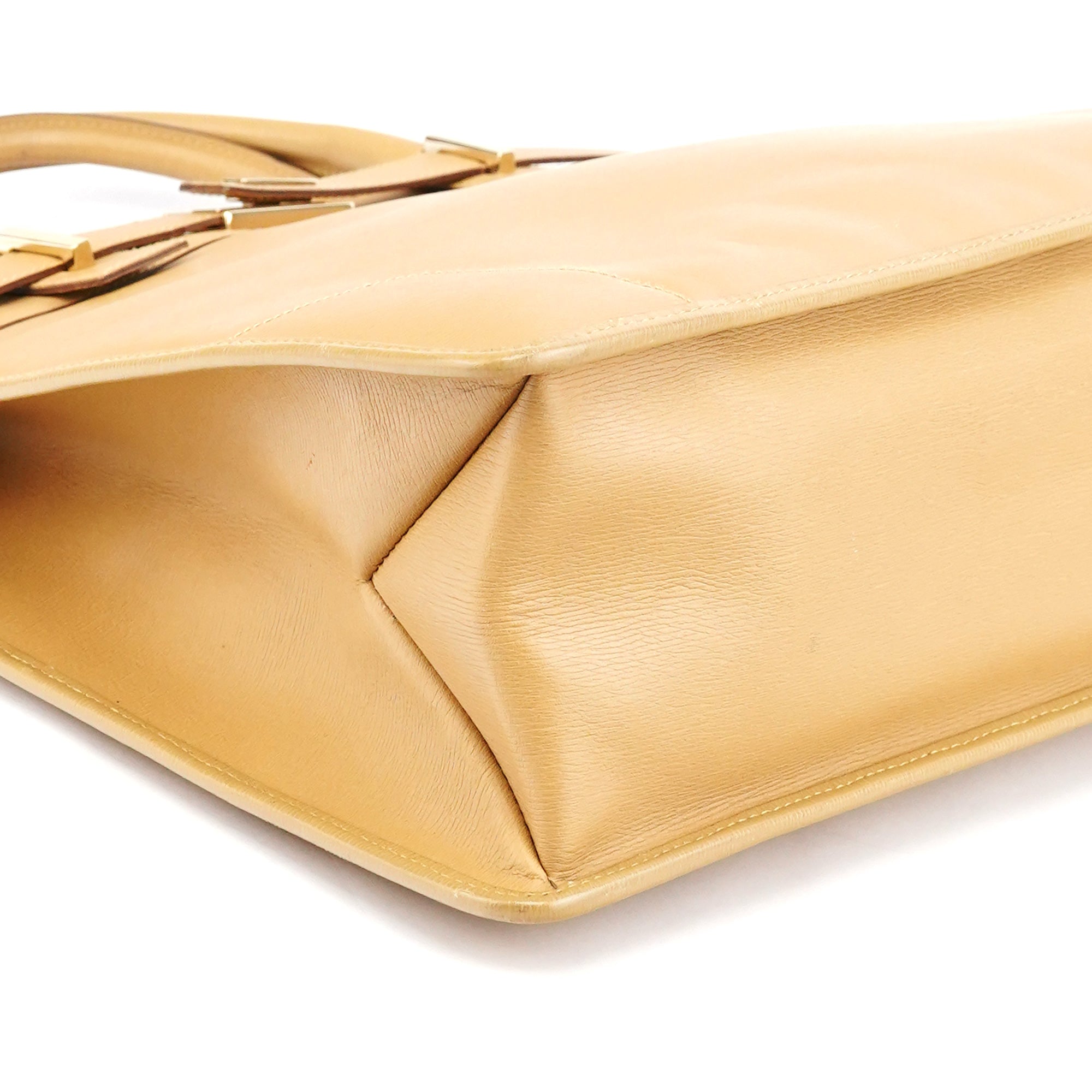 Gucci 28711 Beige Leather Tote Bag