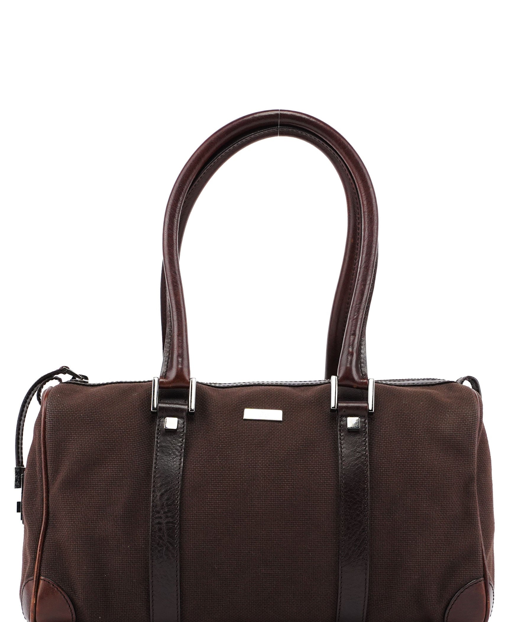 Gucci 30458 Brown Canvas Boston Bag