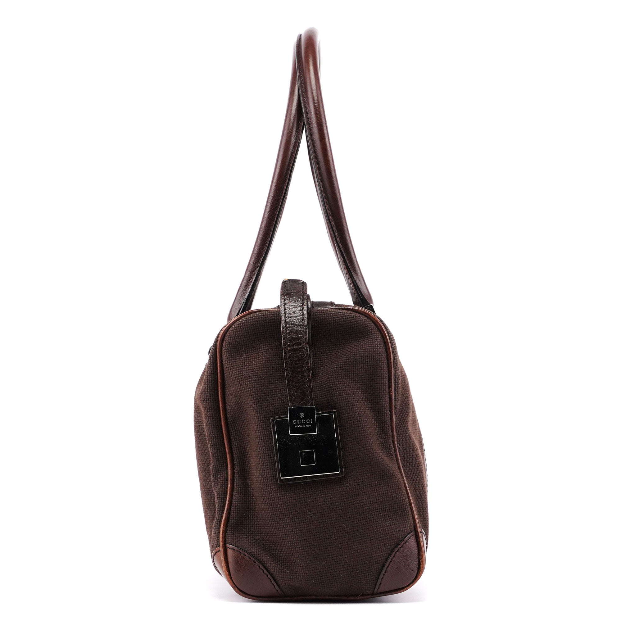 Gucci 30458 Brown Canvas Boston Bag