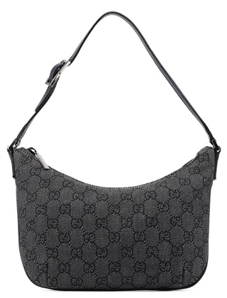 Gucci 32160 Anthracite Denim GG Shoulder Bag