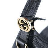 Gucci 326514 Black Calfskin Hobo Shoulder Bag
