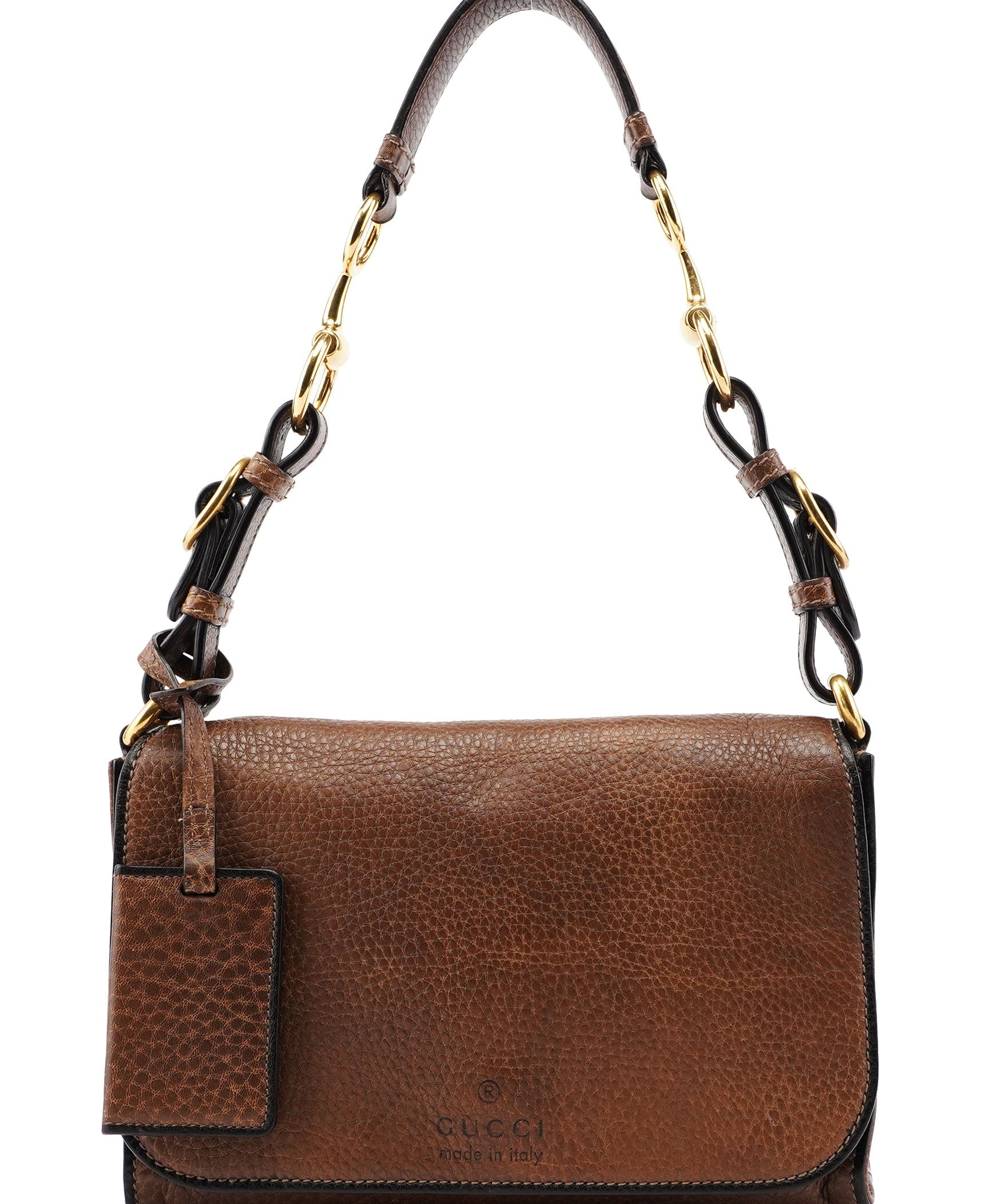 Gucci 338998 Brown Calfskin Hobo Shoulder Bag