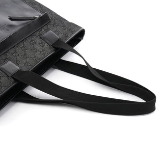 Gucci 34339 Anthracite Denim GG Leather Tote Bag
