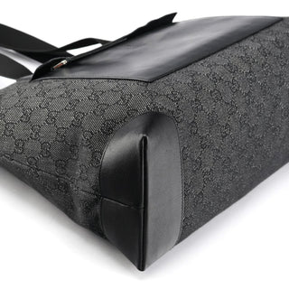 Gucci 34339 Anthracite Denim GG Leather Tote Bag