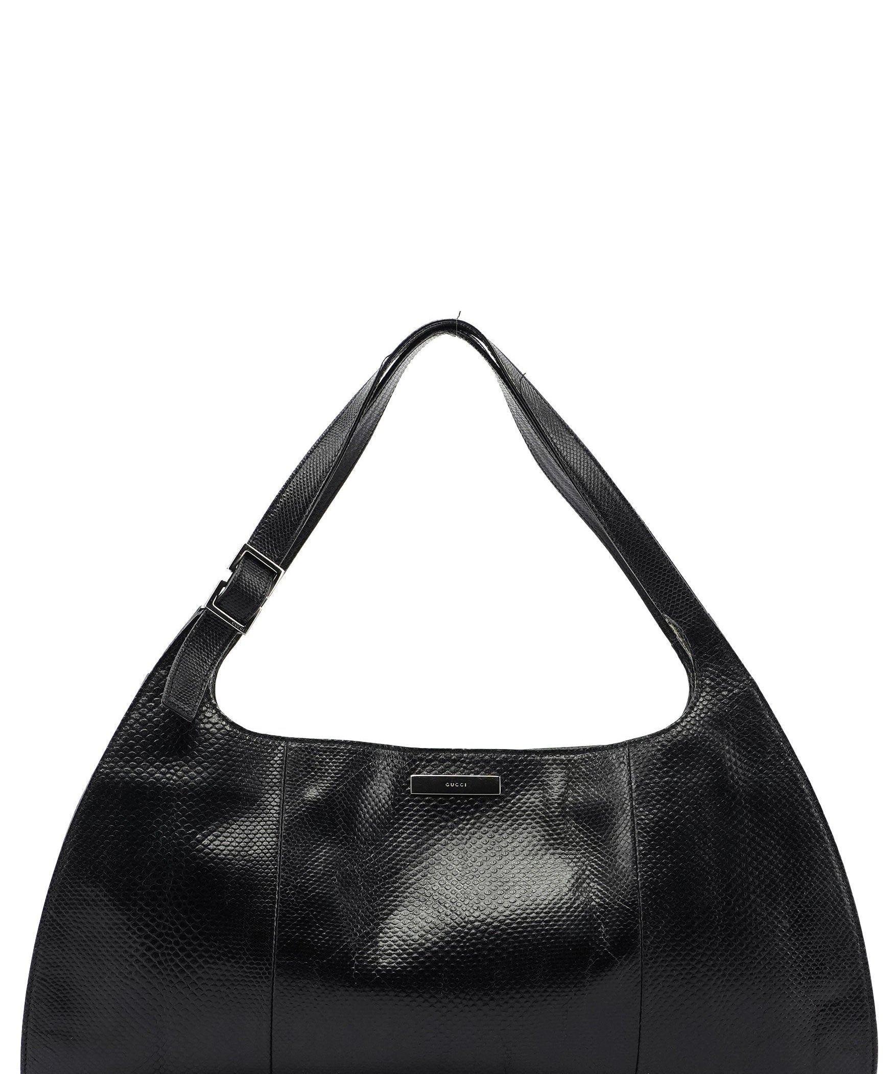 Gucci 5312. Gucci Black Lizard Embossed Shoulder Bag