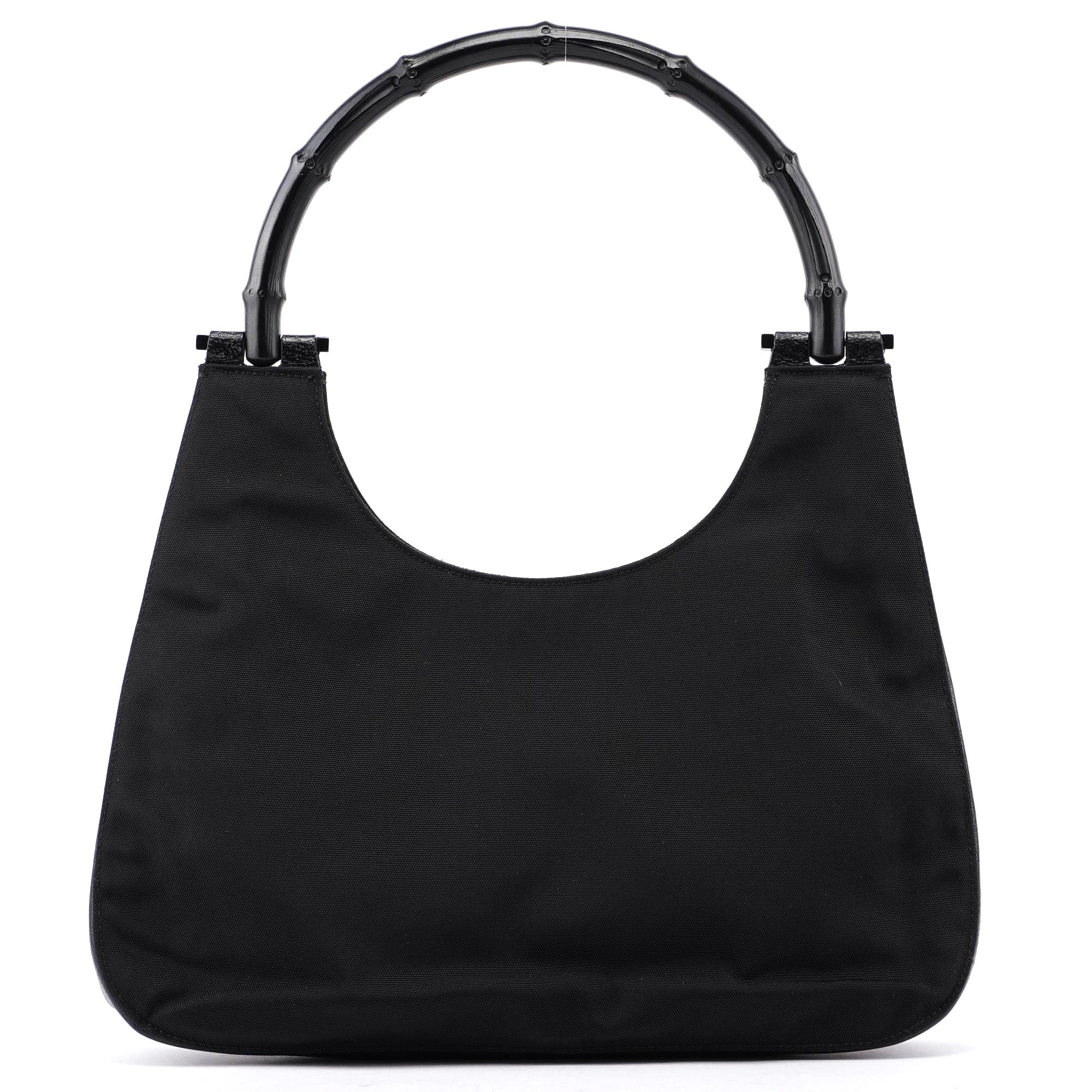 Gucci 5322. Gucci Black Canvas Bamboo Shoulder Bag