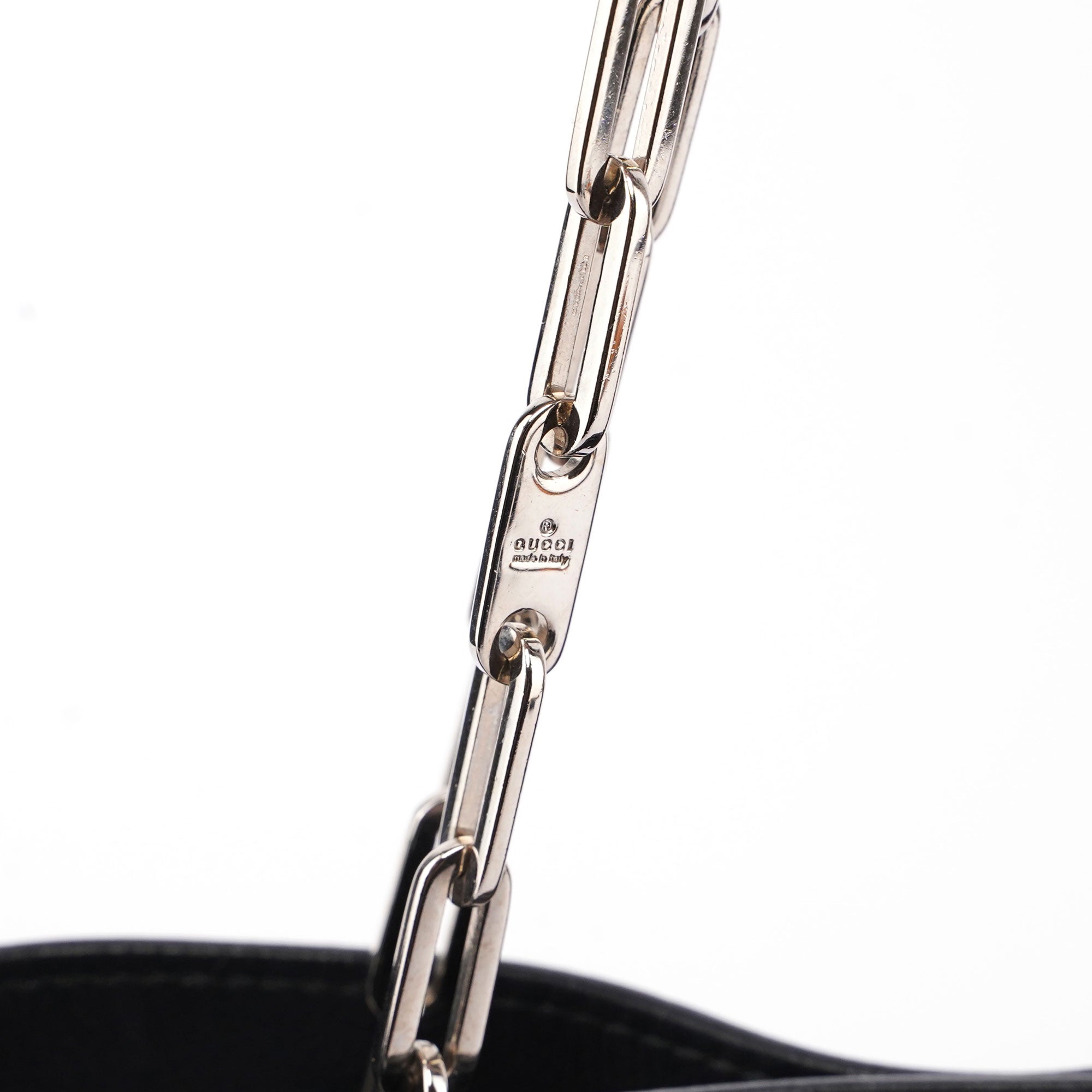 Gucci 5338. Gucci Black Calfskin Drawstring Chain Tote