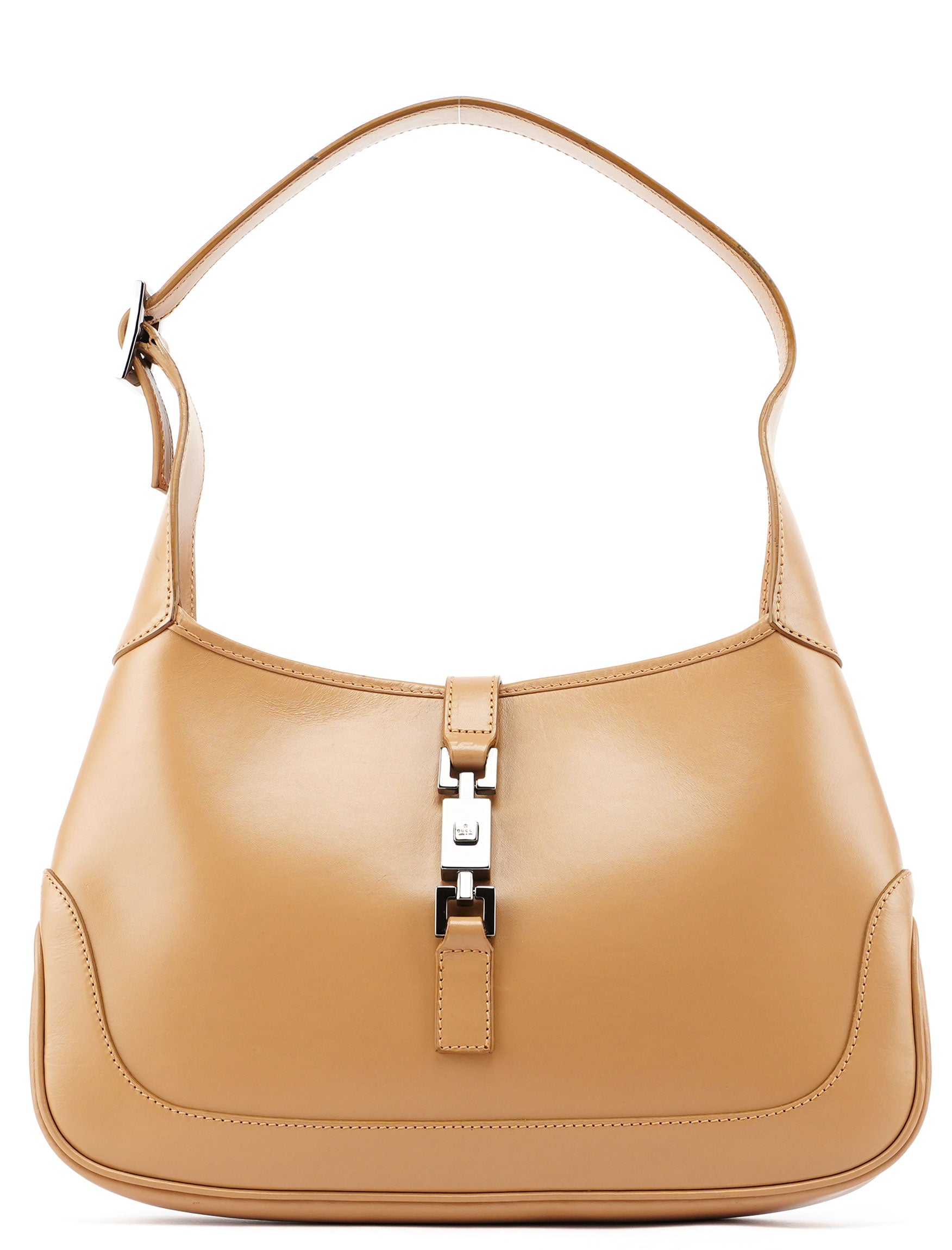 Gucci 73488 Beige Calfskin Jackie Shoulder Bag