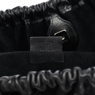 Gucci 76553 Black Calfskin Ruched Shoulder Bag