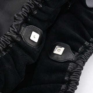 Gucci 76553 Black Calfskin Ruched Shoulder Bag