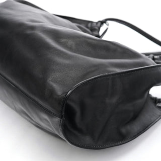 Gucci 76553 Black Calfskin Ruched Shoulder Bag