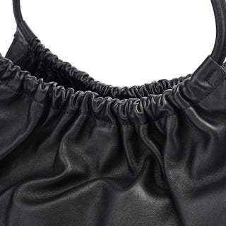 Gucci 76553 Black Calfskin Ruched Shoulder Bag