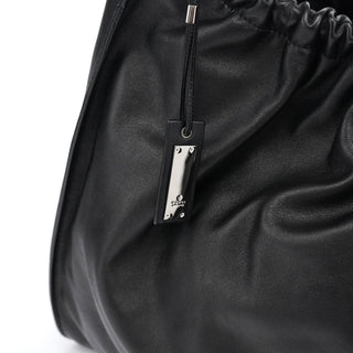 Gucci 76553 Black Calfskin Ruched Shoulder Bag