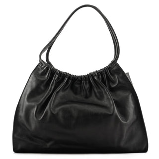 Gucci 76553 Black Calfskin Ruched Shoulder Bag