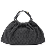 Gucci 76554 Anthracite GG Denim Dual Handle Bag