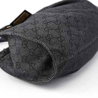 Gucci 76554 Anthracite GG Denim Dual Handle Bag