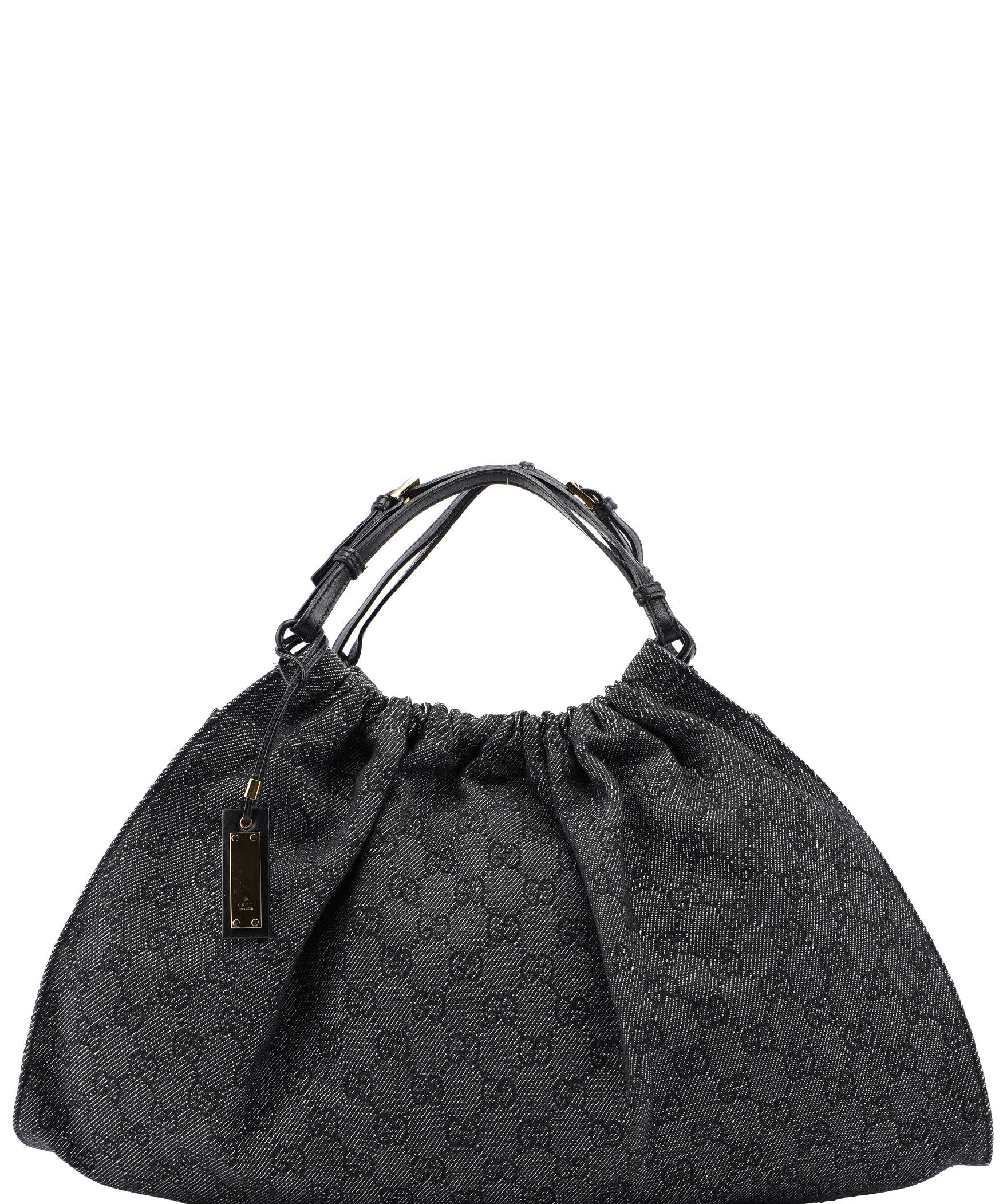 Gucci 76554 Anthracite GG Denim Dual Handle Bag