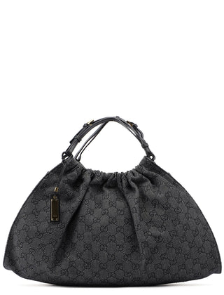 Gucci 76554 Anthracite GG Denim Dual Handle Bag