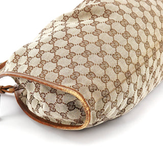 Gucci 76554 Beige GG Canvas Ruched Handbag