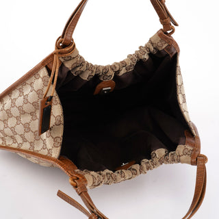 Gucci 76554 Beige GG Dual Handle Handbag