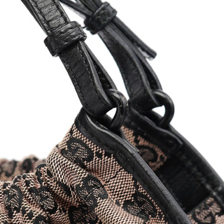 Gucci 76554 Beige GG Ruched Hobo Bag