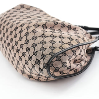 Gucci 76554 Beige GG Ruched Hobo Bag