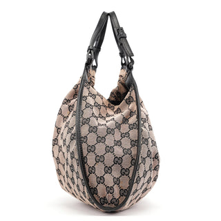 Gucci 76554 Beige GG Ruched Hobo Bag