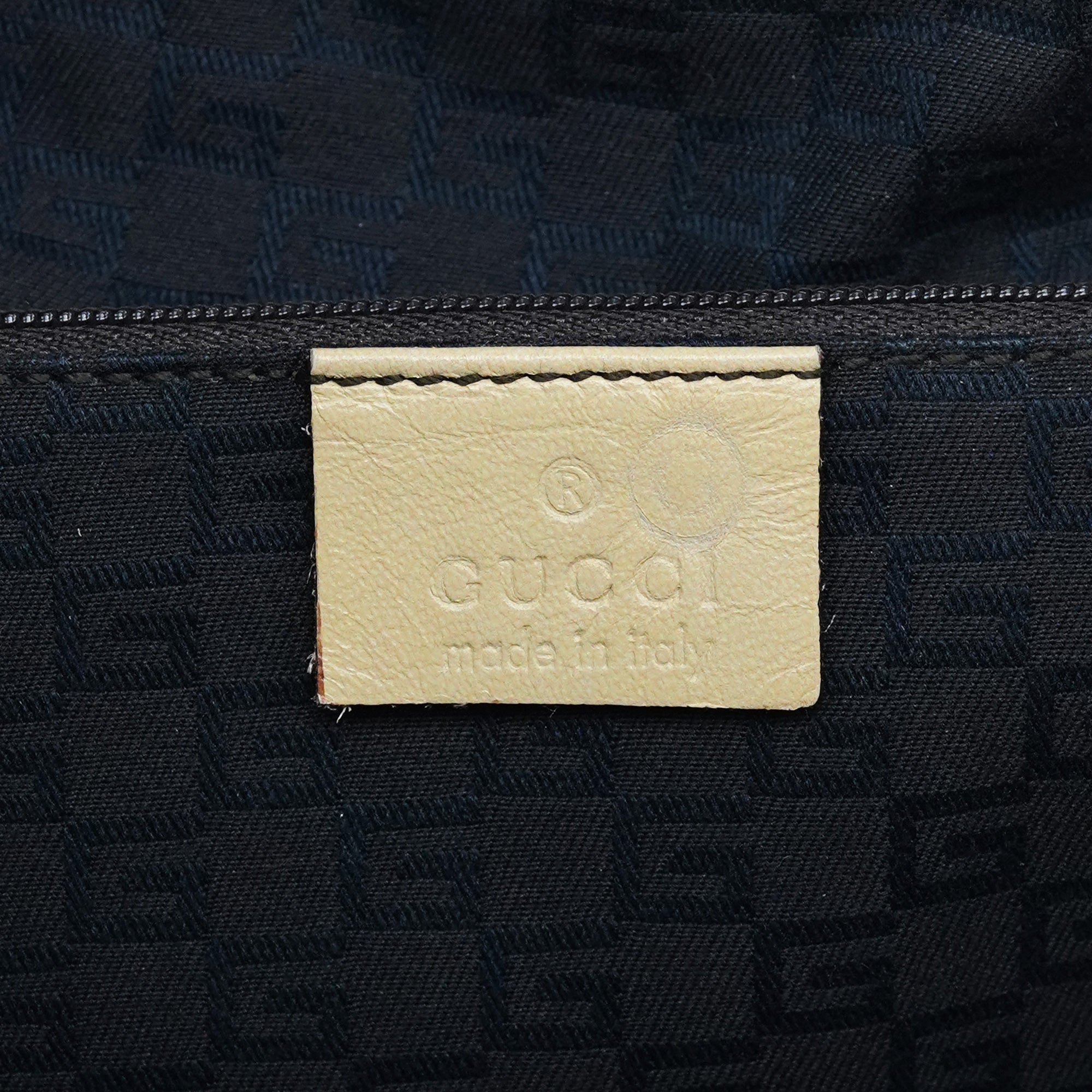 Gucci 76554 Beige Leather Ruched Hobo Bag