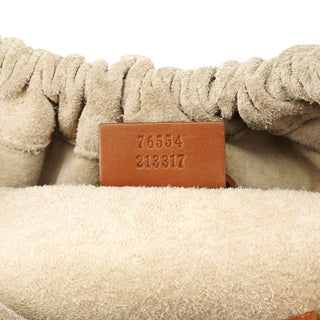 Gucci 76554 Beige Suede Ruched Handbag