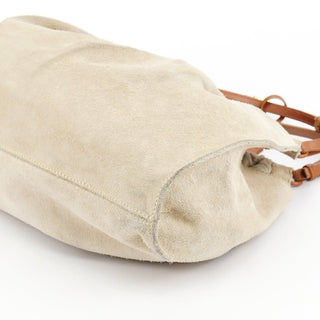 Gucci 76554 Beige Suede Ruched Handbag