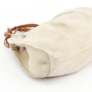 Gucci 76554 Beige Suede Ruched Handbag