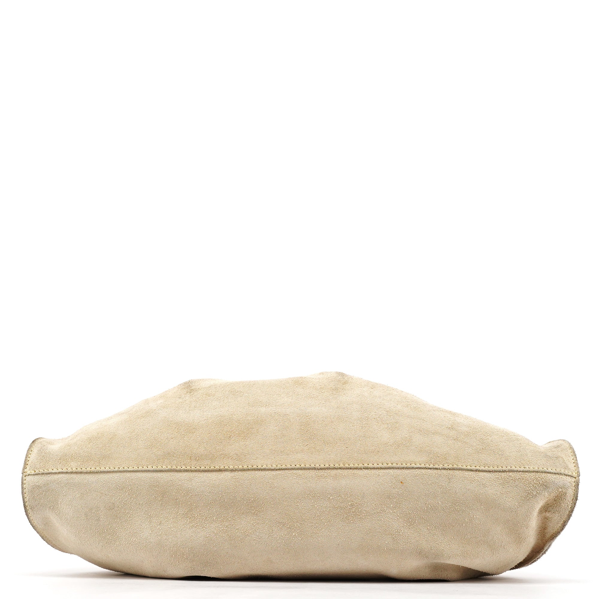 Gucci 76554 Sac à main froncé en daim beige