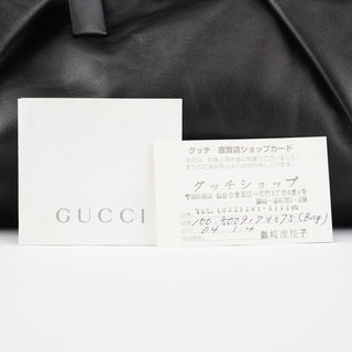Gucci 76554 Black Calfskin Ruched Bag